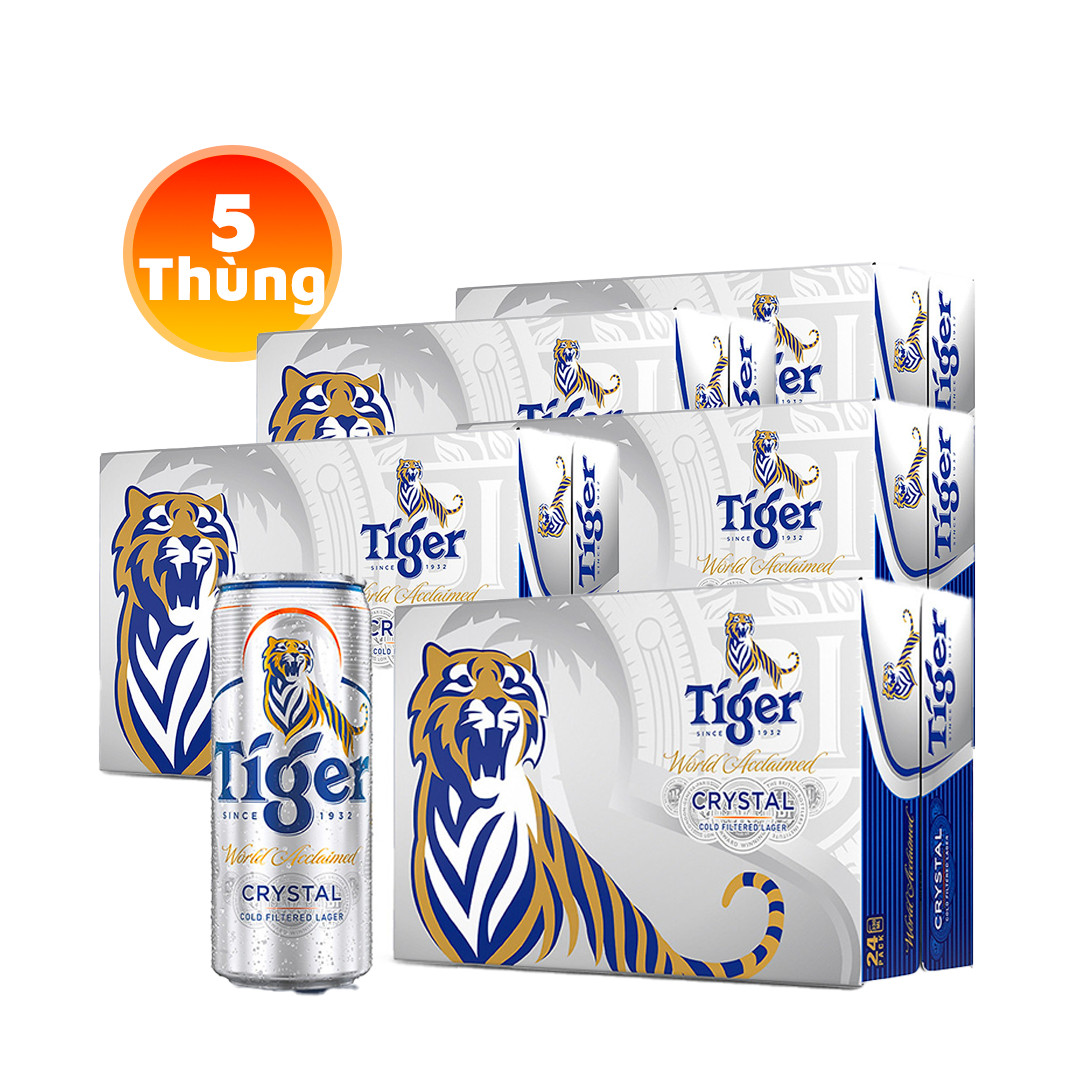 [Thùng] Bia Tiger Bạc Lon 330ml x 24 Lon x 5 Thùng