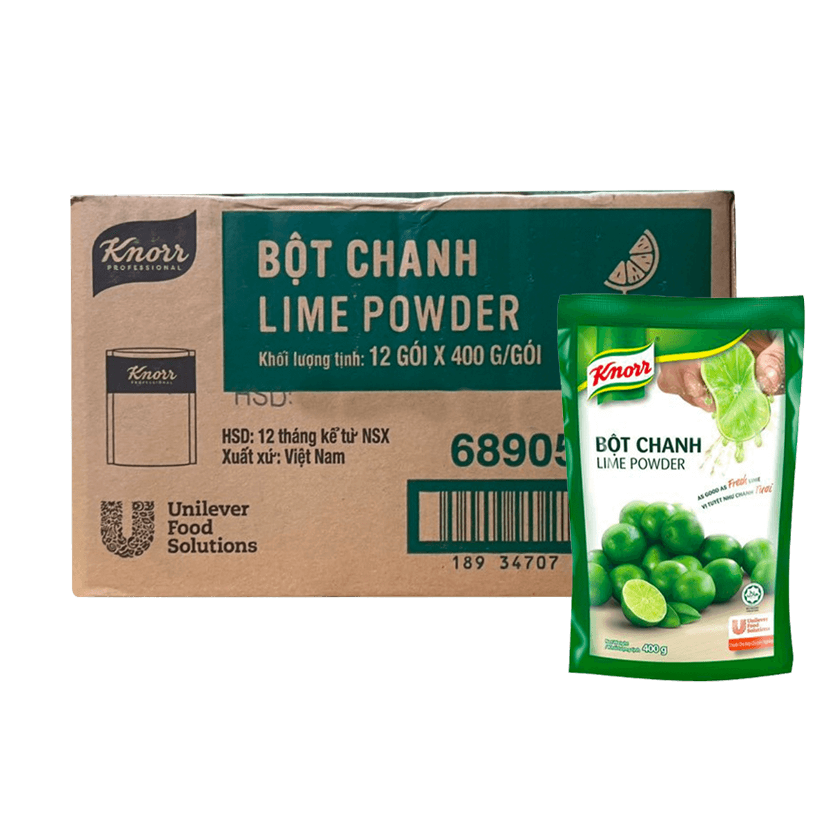 [Thùng] Bột Chanh Knorr 400g x 12 Gói