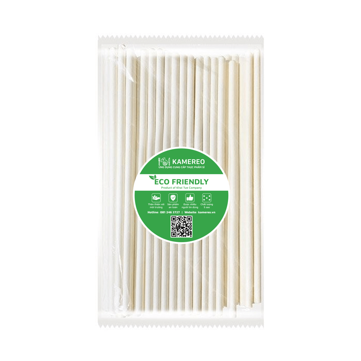Ống Hút Giấy Kamereo Phi 6 x 100 Ống