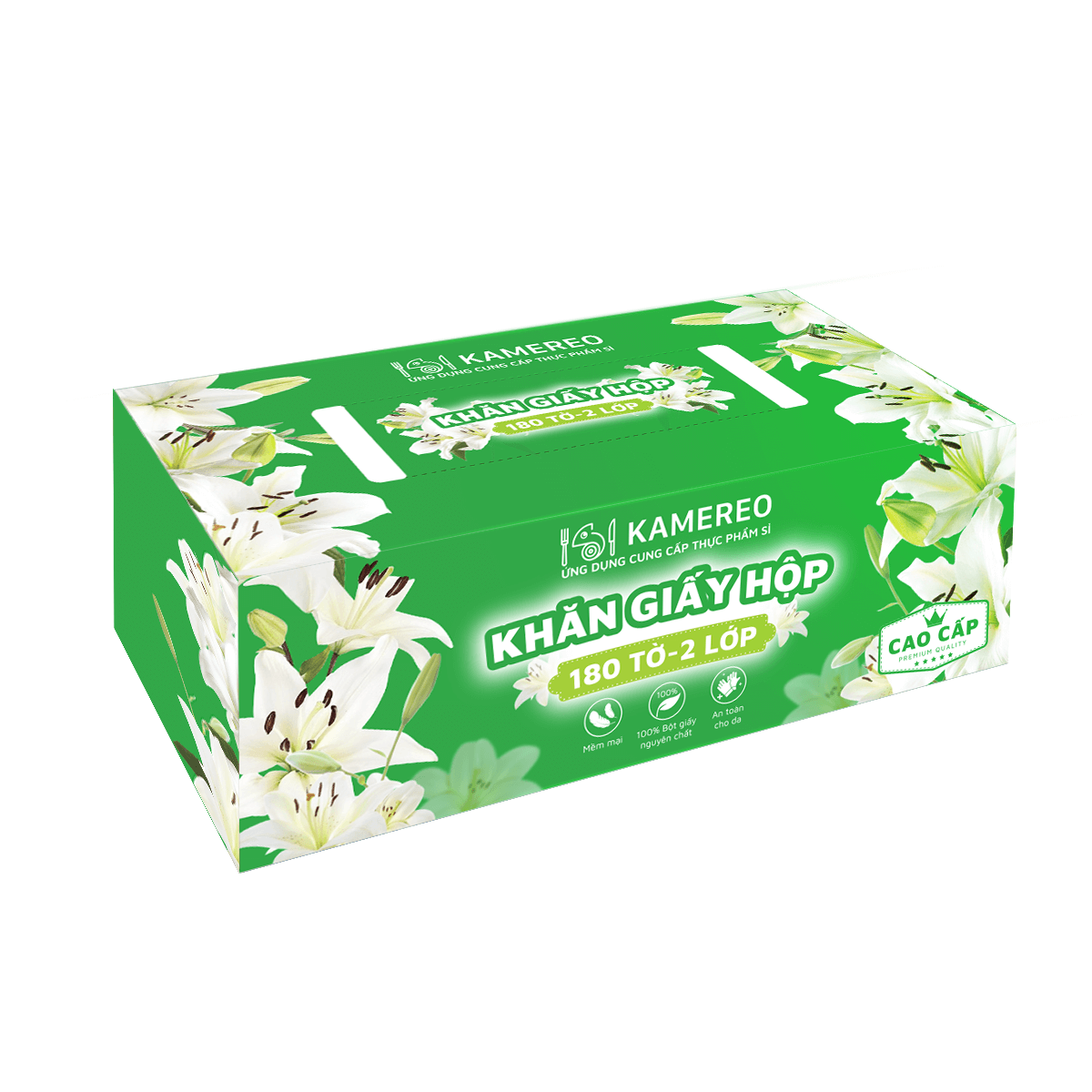 Khăn Giấy Hộp Cao Cấp Kamereo (2 Lớp) 180 Tờ