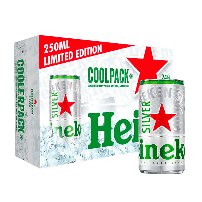 [Thùng] Bia Heineken Silver Coolpack 250ml x 24 Lon