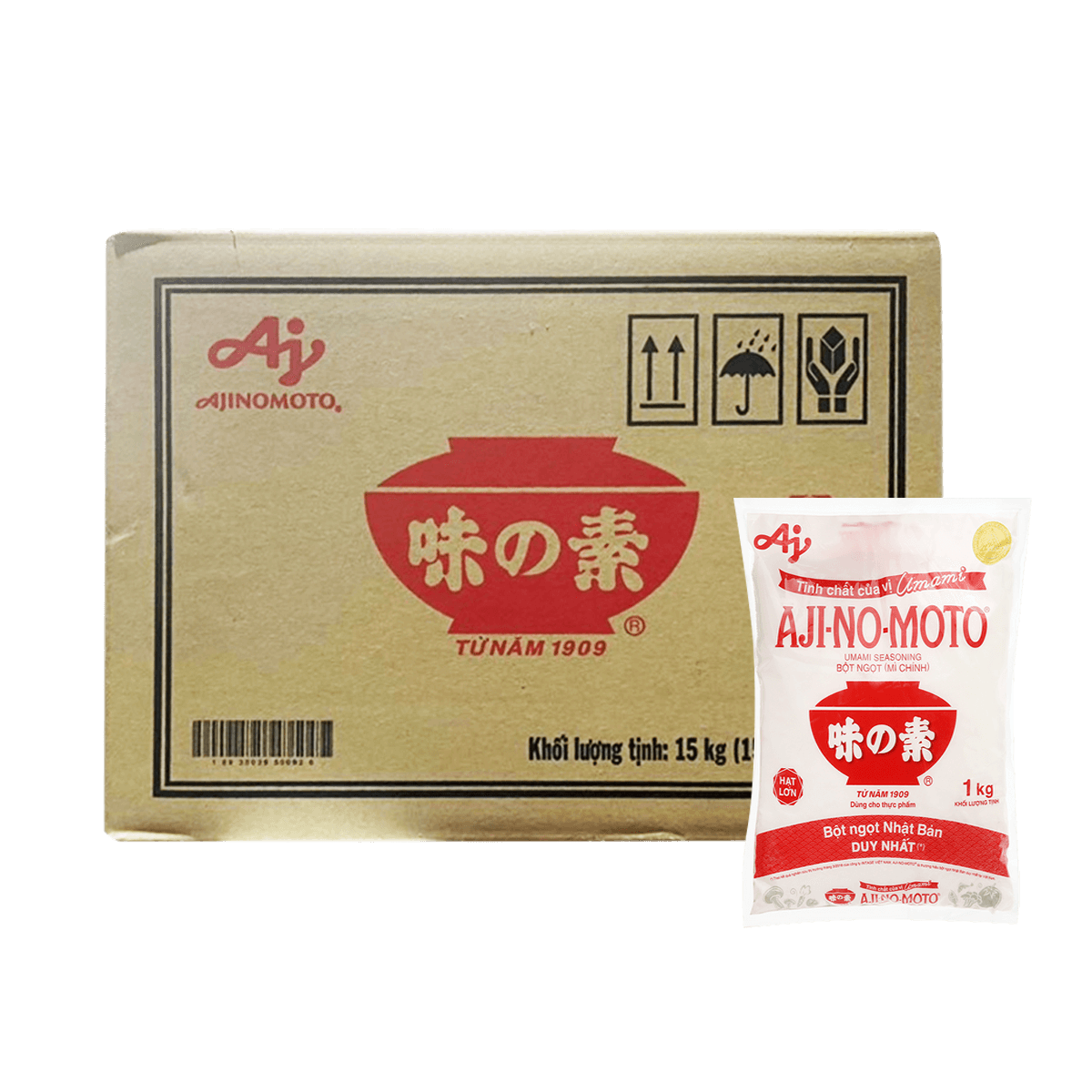 [Thùng] Bột Ngọt Ajinomoto Hạt Lớn 1kg x 15 Gói