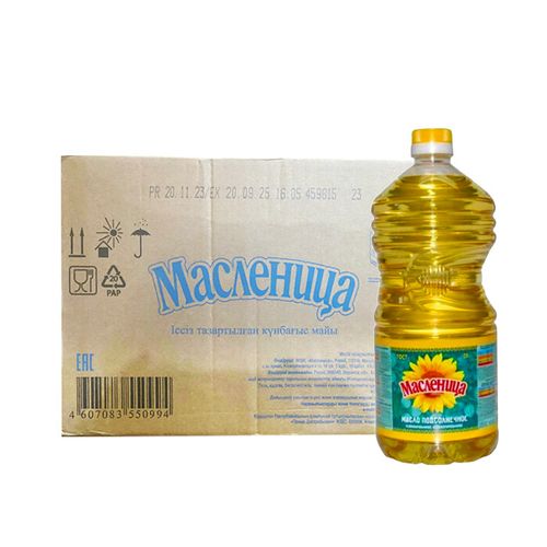 [Thùng] Dầu Hướng Dương Tinh Luyện Maslenitsa 2L x 6 Chai