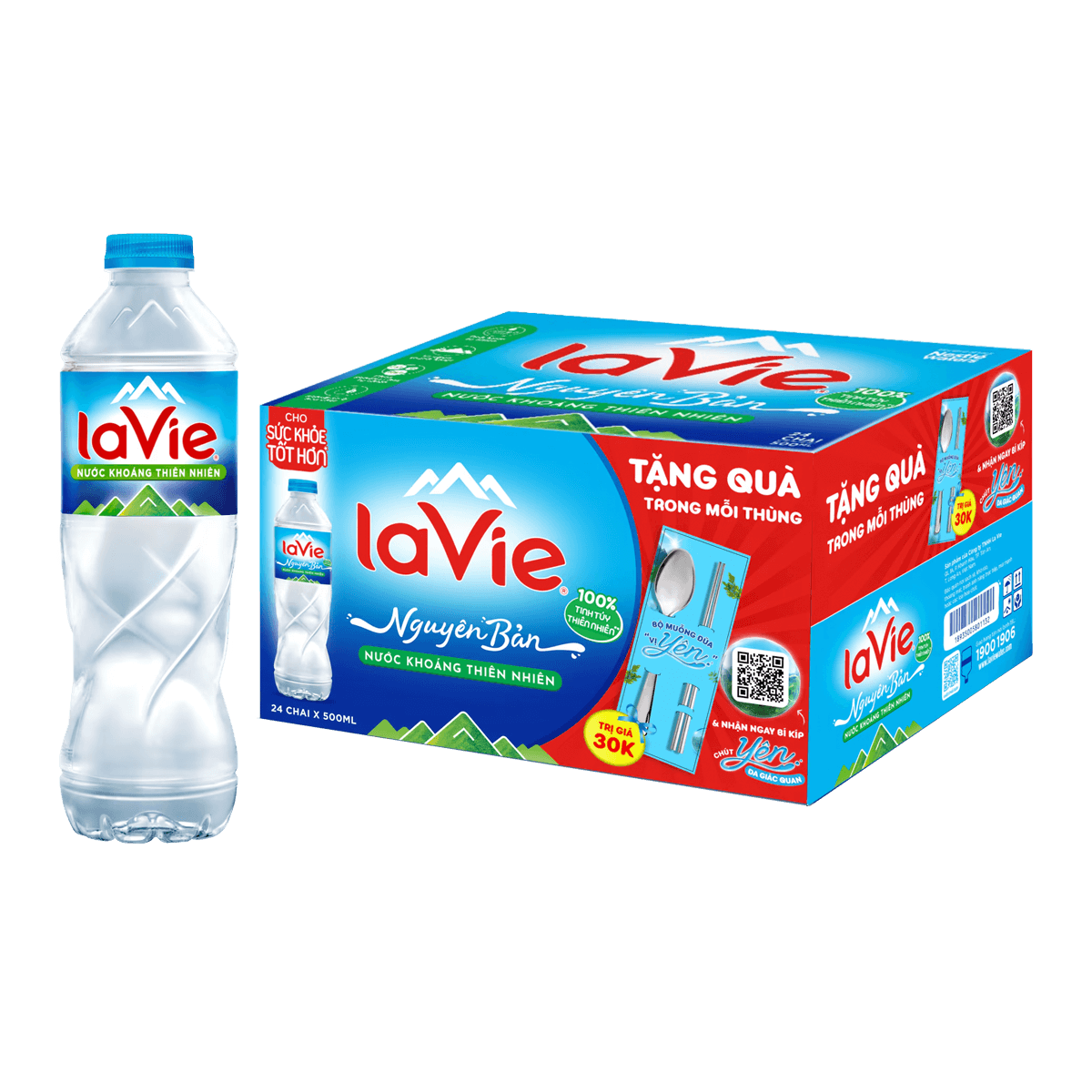 [Thùng] Nước Khoáng La Vie 500ml x 24 Chai