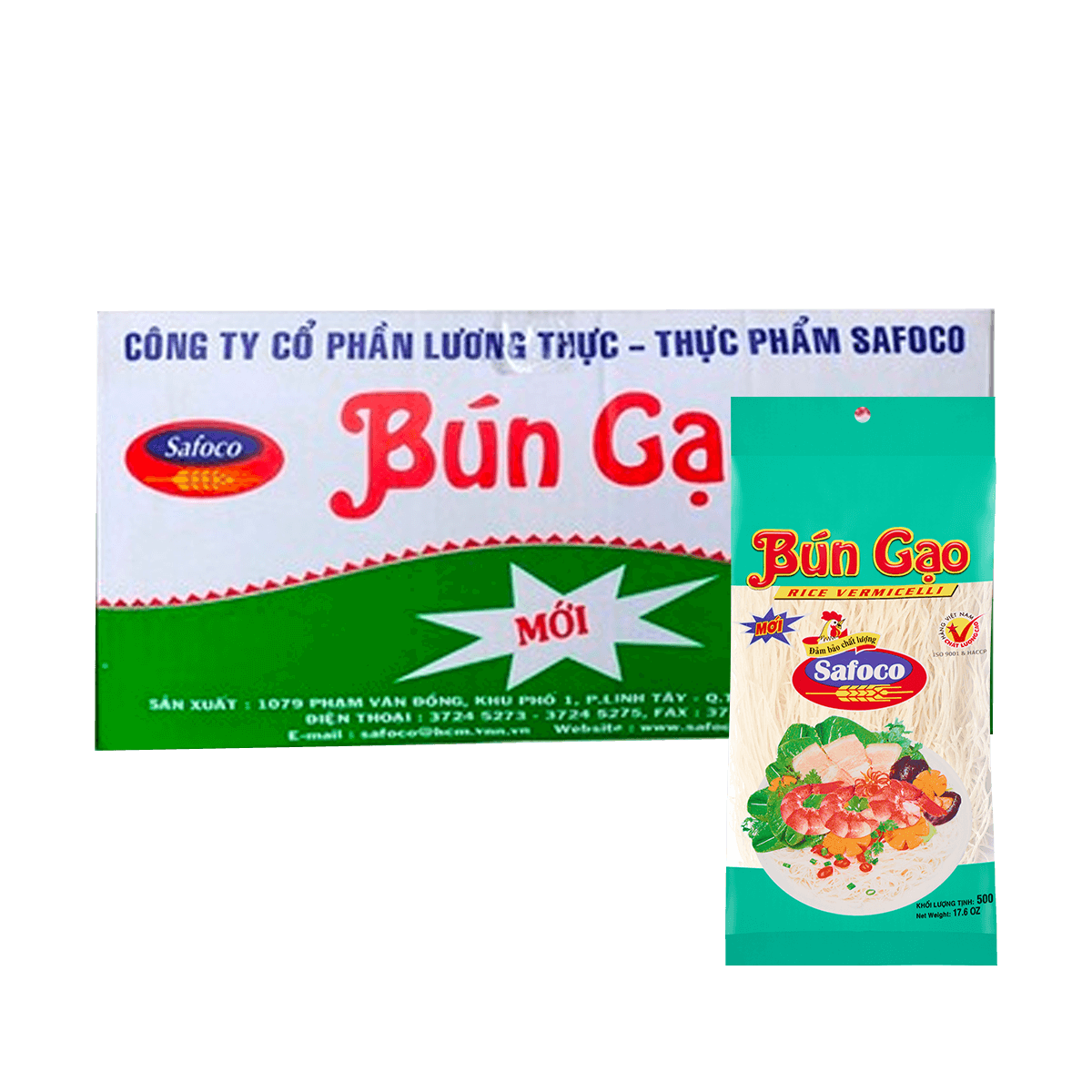 [Thùng] Bún Gạo Safoco 500g x 10 Gói