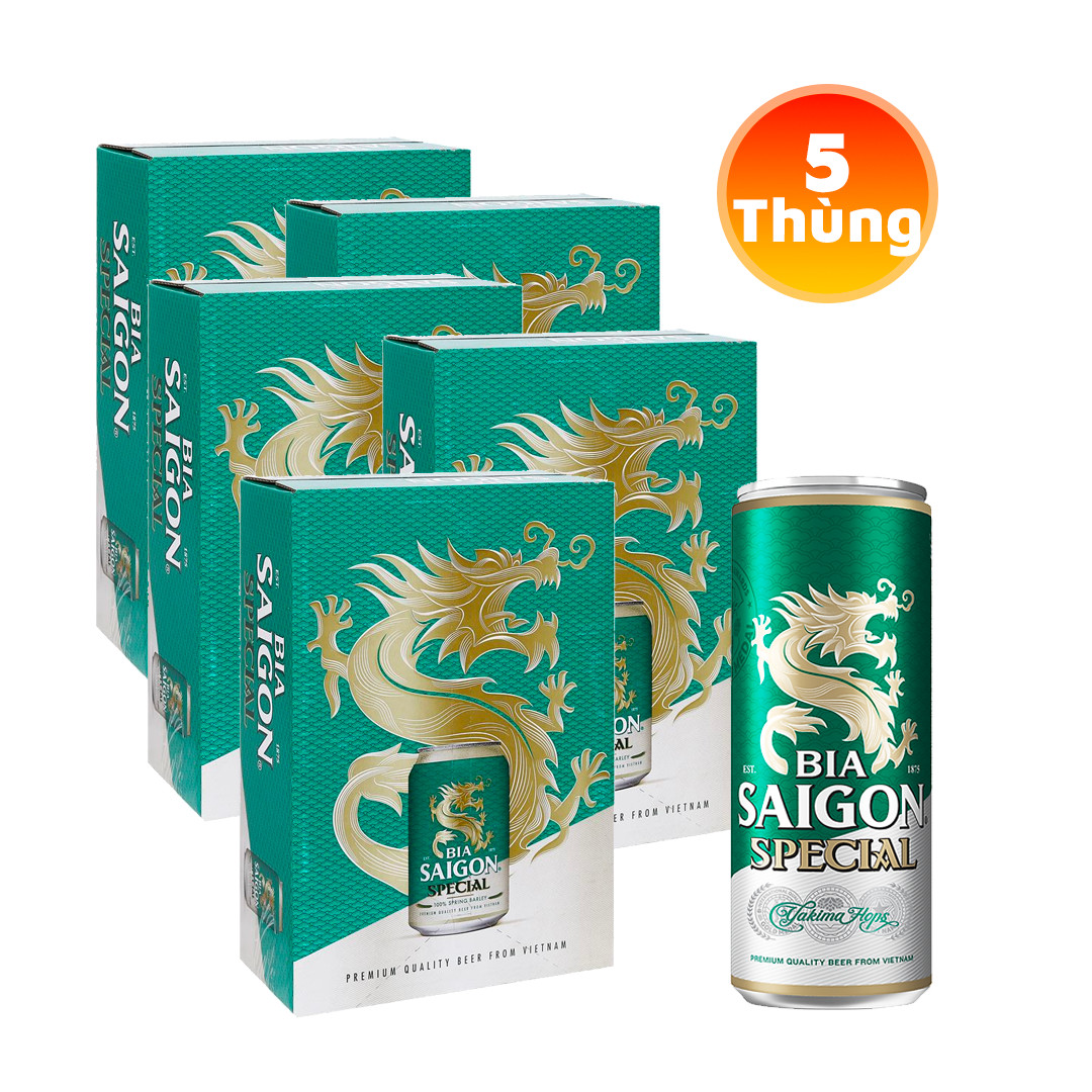 [Thùng] Bia Saigon Special Lon 330ml x 24 Lon x 5 Thùng