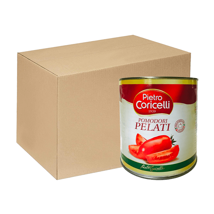 [Thùng] Cà Chua Nguyên Trái Lột Vỏ Pietro Coricelli 2.5kg x 6 Lon