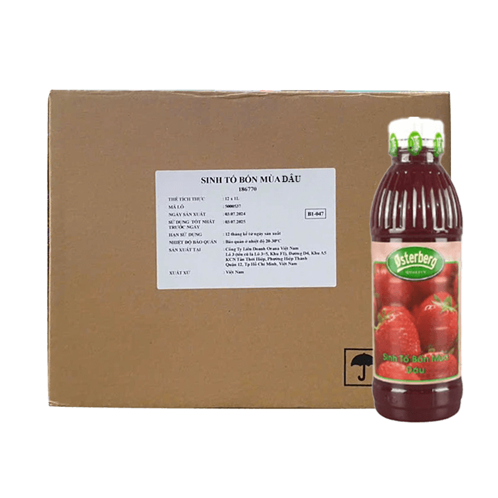 [Thùng] Osterberg Sinh Tố Dâu 1L x 12 Chai