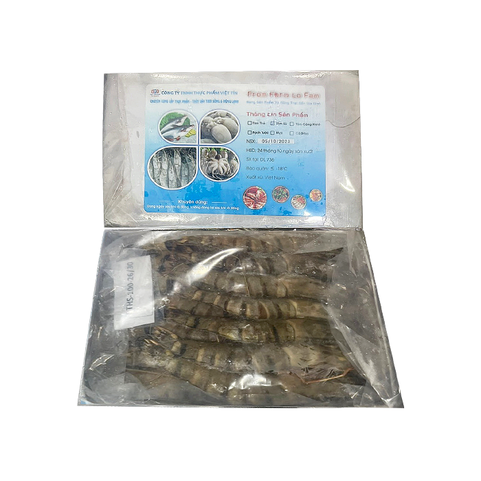 Tôm Sú Đông Lạnh Size 26 - 30 Gói 1kg