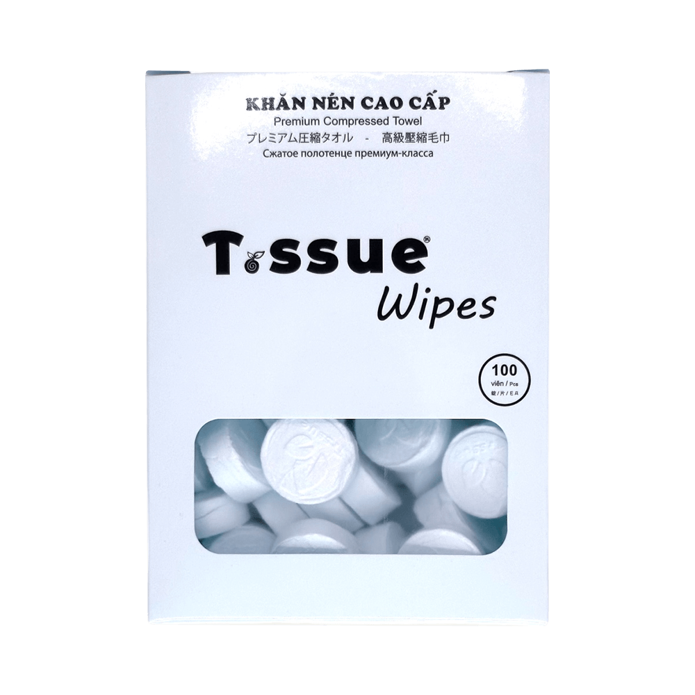 Khăn Giấy Nén Cao Cấp T.ssue Wipes 100 Viên