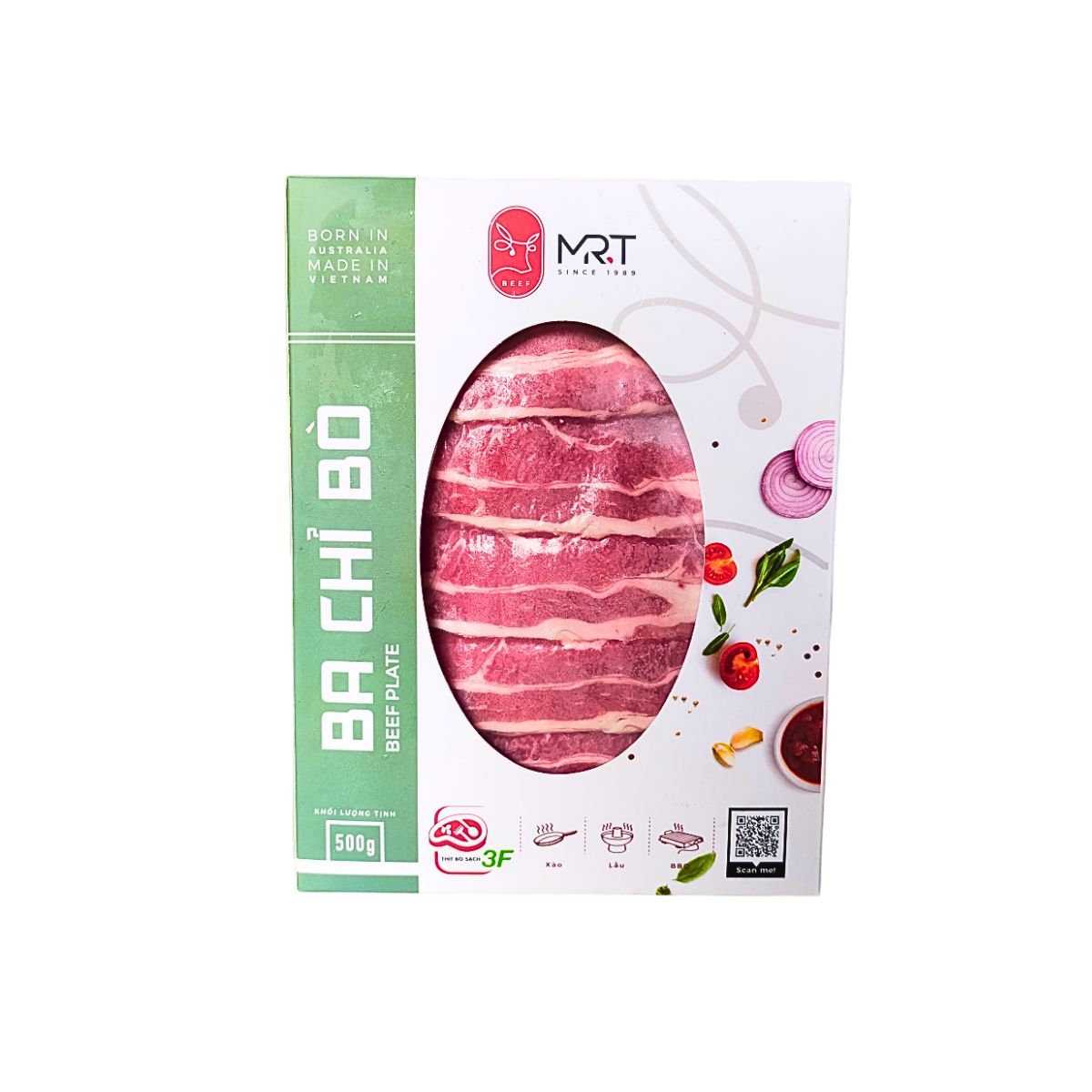 Ba Chỉ Bò Đông Lạnh MRT 500g