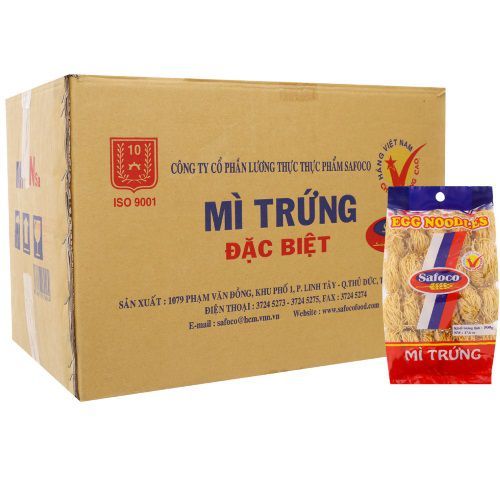 [Thùng] Mì Trứng Sợi Nhỏ Safoco 500g x 20 Gói