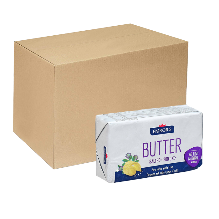[Thùng] Bơ Mặn Emborg 200g 80% Chất Béo x 20 Gói