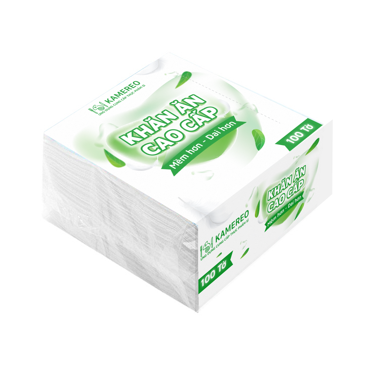 Khăn Giấy Vuông Cao Cấp Kamereo 330 x 330mm 100 Tờ