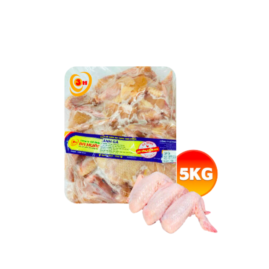 Cánh Gà Đông Lạnh Ba Huân Gói 1kg x 5 Gói