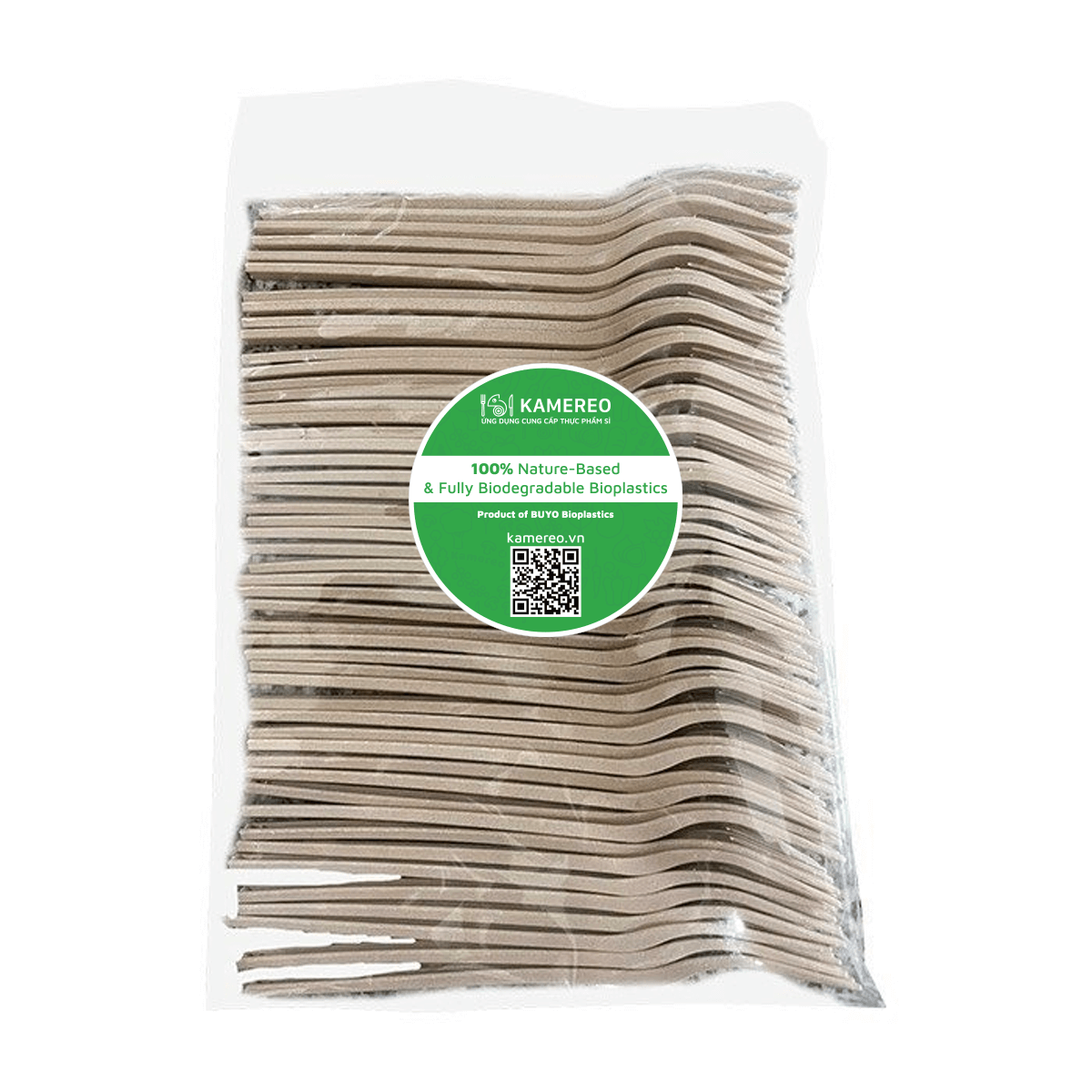 Nĩa Nhựa Sinh Học Thân Thiện Môi Trường Kamereo (50 Cái/ Gói)