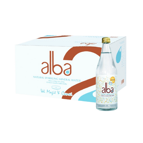 [Carton] Alba Sparkling Mineral Water (Glass Bottle) 450ml x 20 Bottles