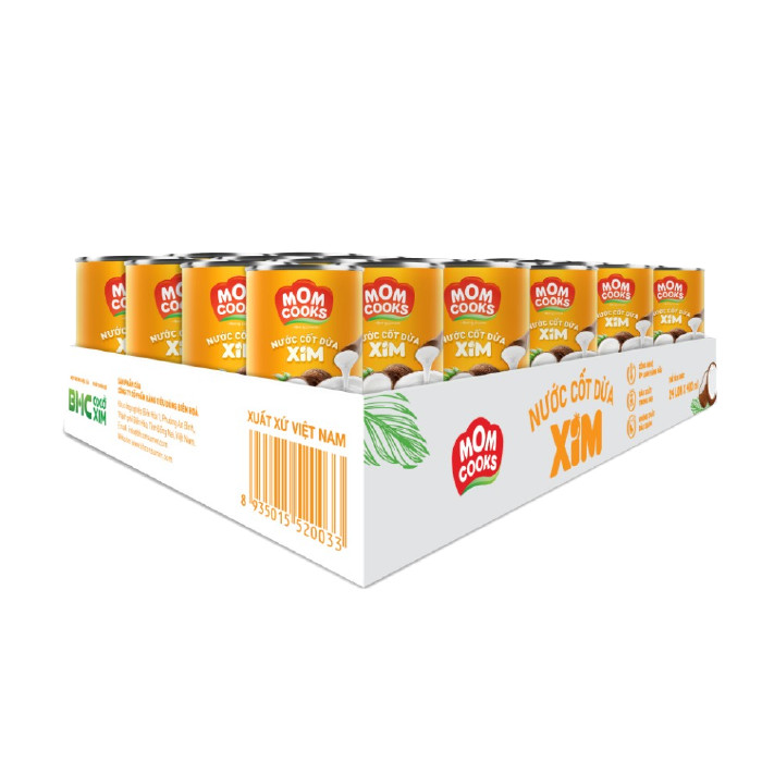 [Carton] Mom Cooks Fresh Coconut Cream 400ml x 24 Cans