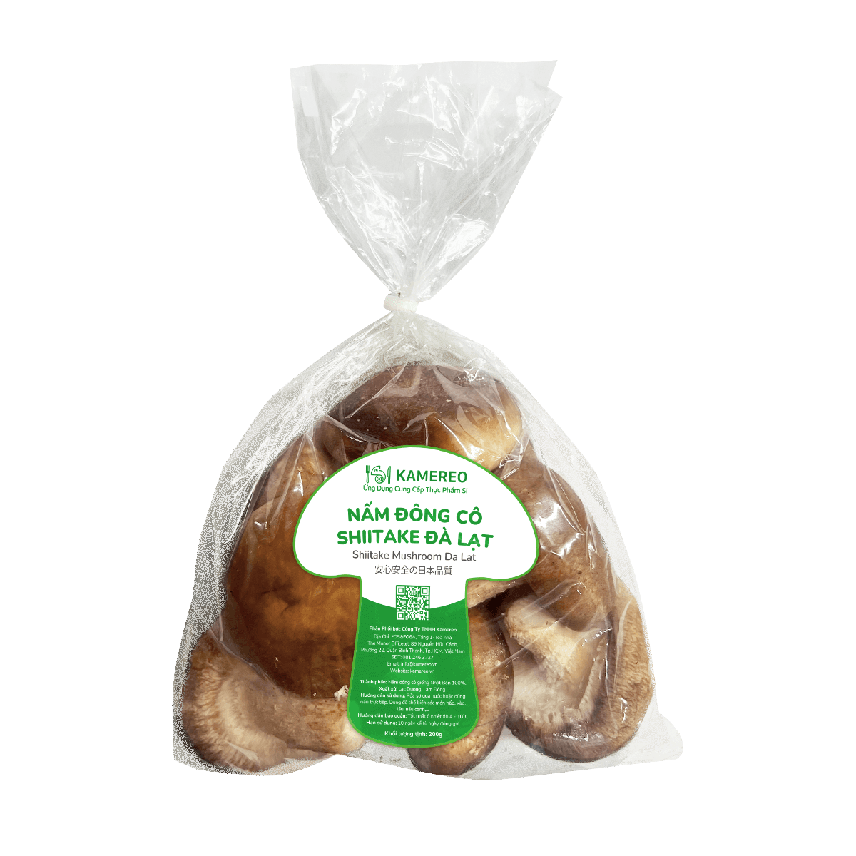 Nấm Đông Cô Tươi Cỡ Vừa Đà Lạt Giống Nhật Kamereo 200g