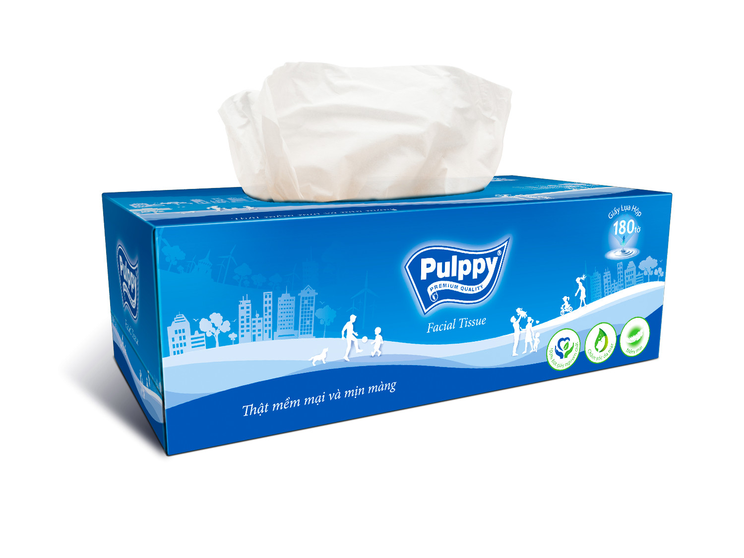 Khăn Giấy Hộp Pulppy (2 Lớp) 180 Tờ