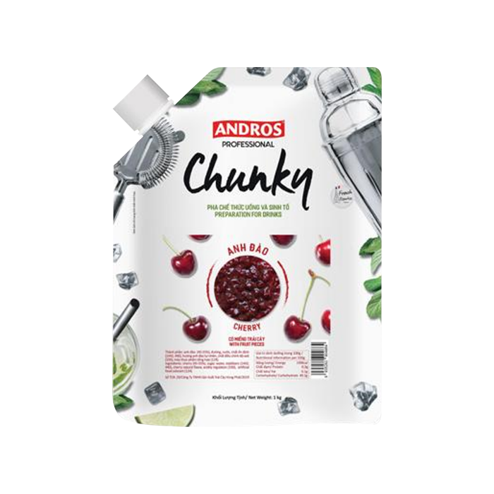 Mứt Andros Chunky Anh Đào Túi 1kg
