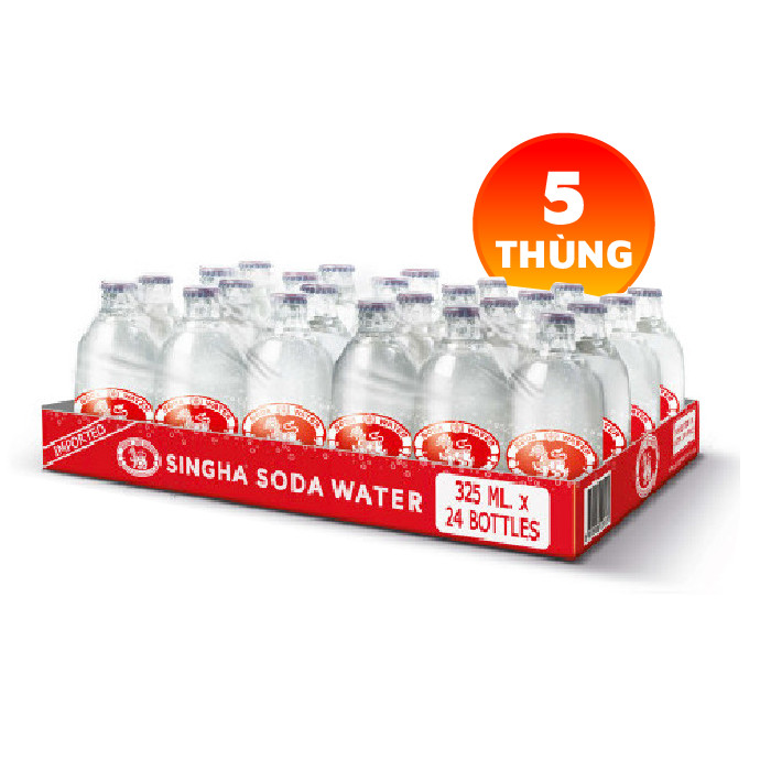 [Thùng] Nước Soda Có Gas Singha 325ml x 24 Chai x 5 Thùng