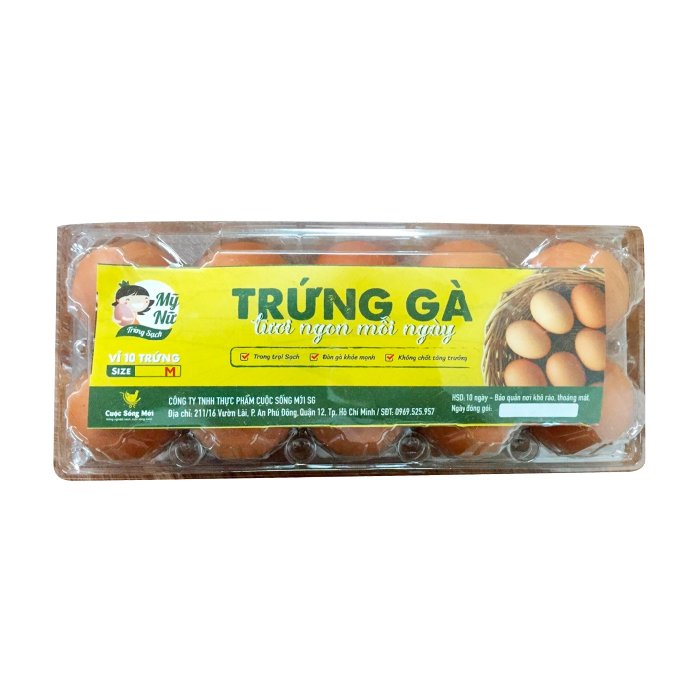Trứng Gà Mỹ Nữ Size M Hộp 10 Quả