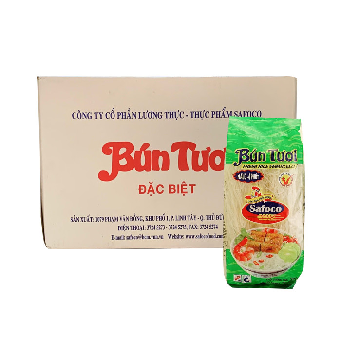[Thùng] Bún Tươi Safoco 300g x 15 Gói