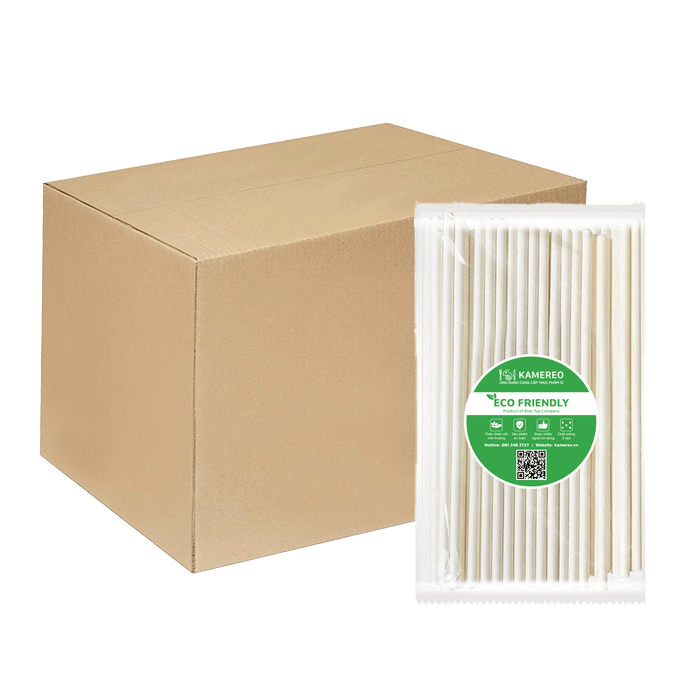 [Thùng] Ống Hút Giấy Kamereo Phi 6 x 100 Ống x 120 Gói