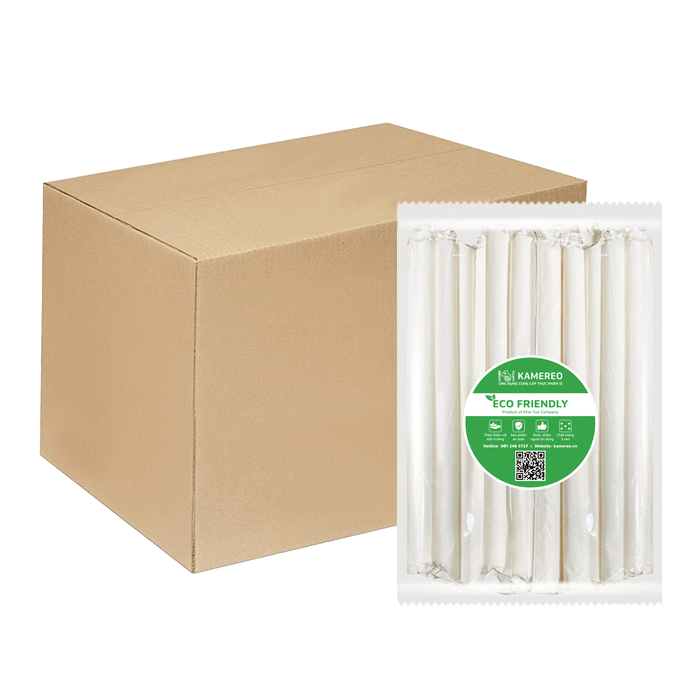 [Thùng] Ống Hút Giấy (Có Bọc Giấy) Kamereo Phi 12 x 50 Ống x 70 Gói