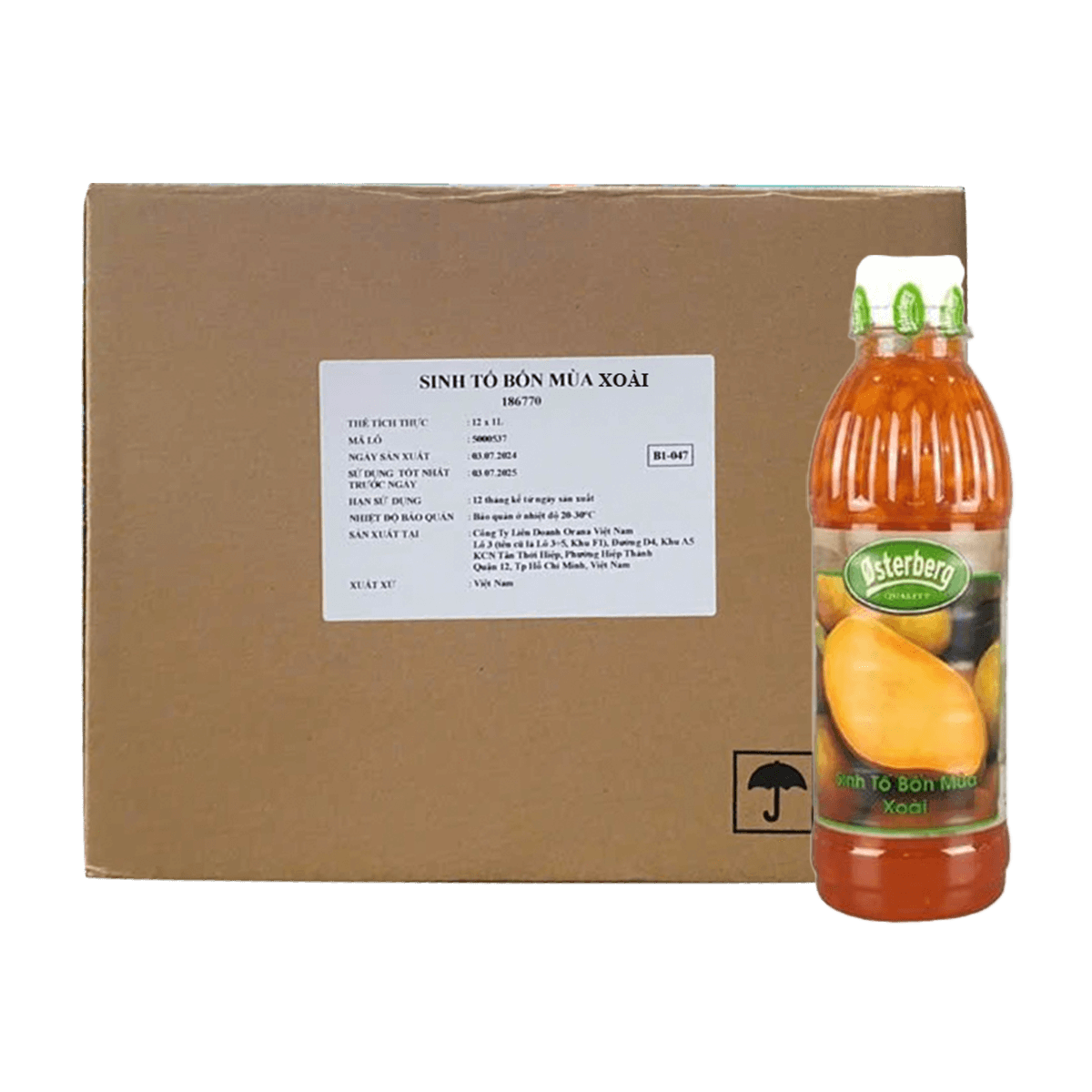 [Thùng] Osterberg Sinh Tố Xoài 1L x 12 Chai
