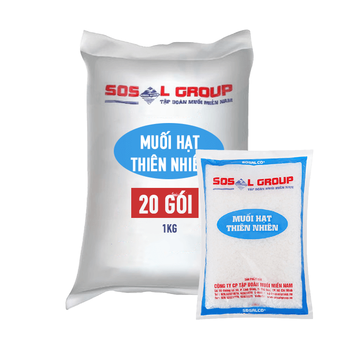 [Bao] Muối Hạt Thiên Nhiên Sosal Group 1kg x 20 Gói