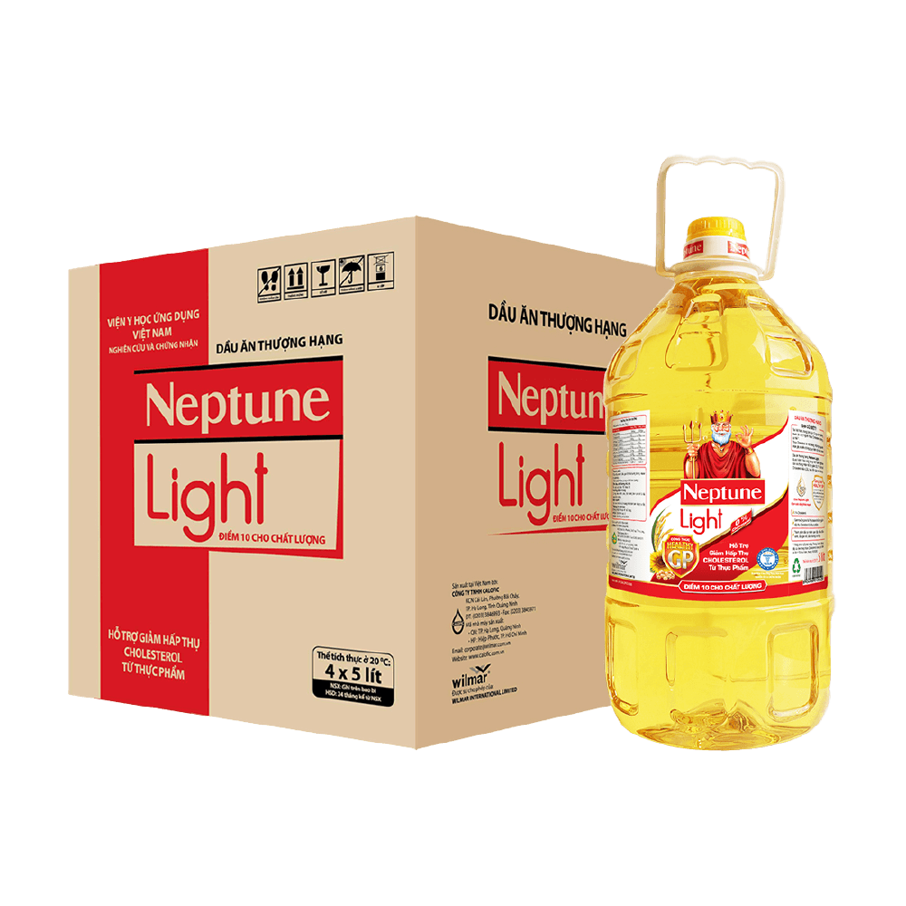 [Thùng] Dầu Ăn Thượng Hạng Neptune Light 5L x 4 Chai