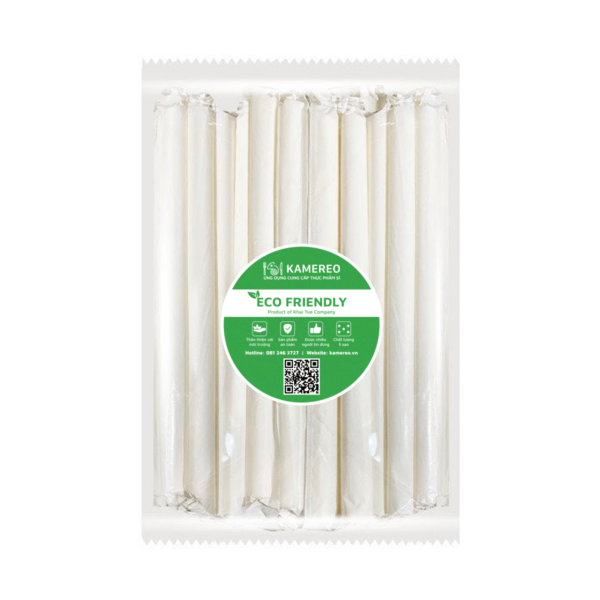 Kamereo (Wrapped Paper) Paper Straws Size 12 x 50 Pieces