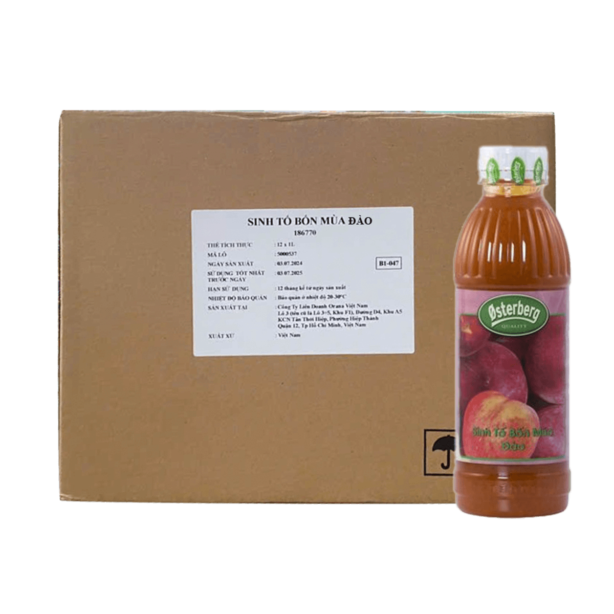 [Thùng] Osterberg Sinh Tố Đào 1L x 12 Chai