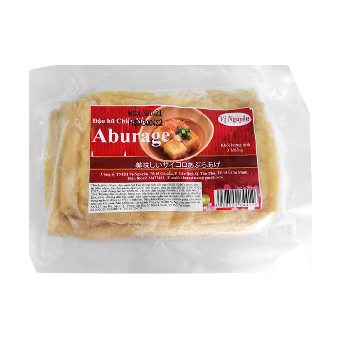 Đậu Hũ Da Aburaage Đông Lạnh Vị Nguyên Gói 3 Miếng