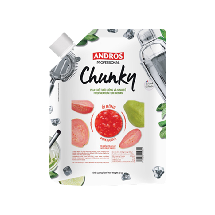 Mứt Andros Chunky Ổi Hồng Túi 1kg