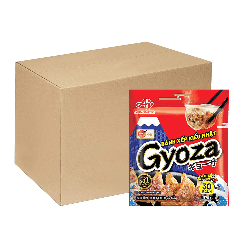 [Thùng] Bánh Xếp Nhật Gyoza Ajinomoto Heo Và Gà 570g x 10 Gói