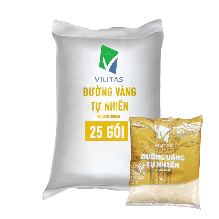 [Bao] Đường Vàng Tự Nhiên Vilitas 1kg x 25 Gói