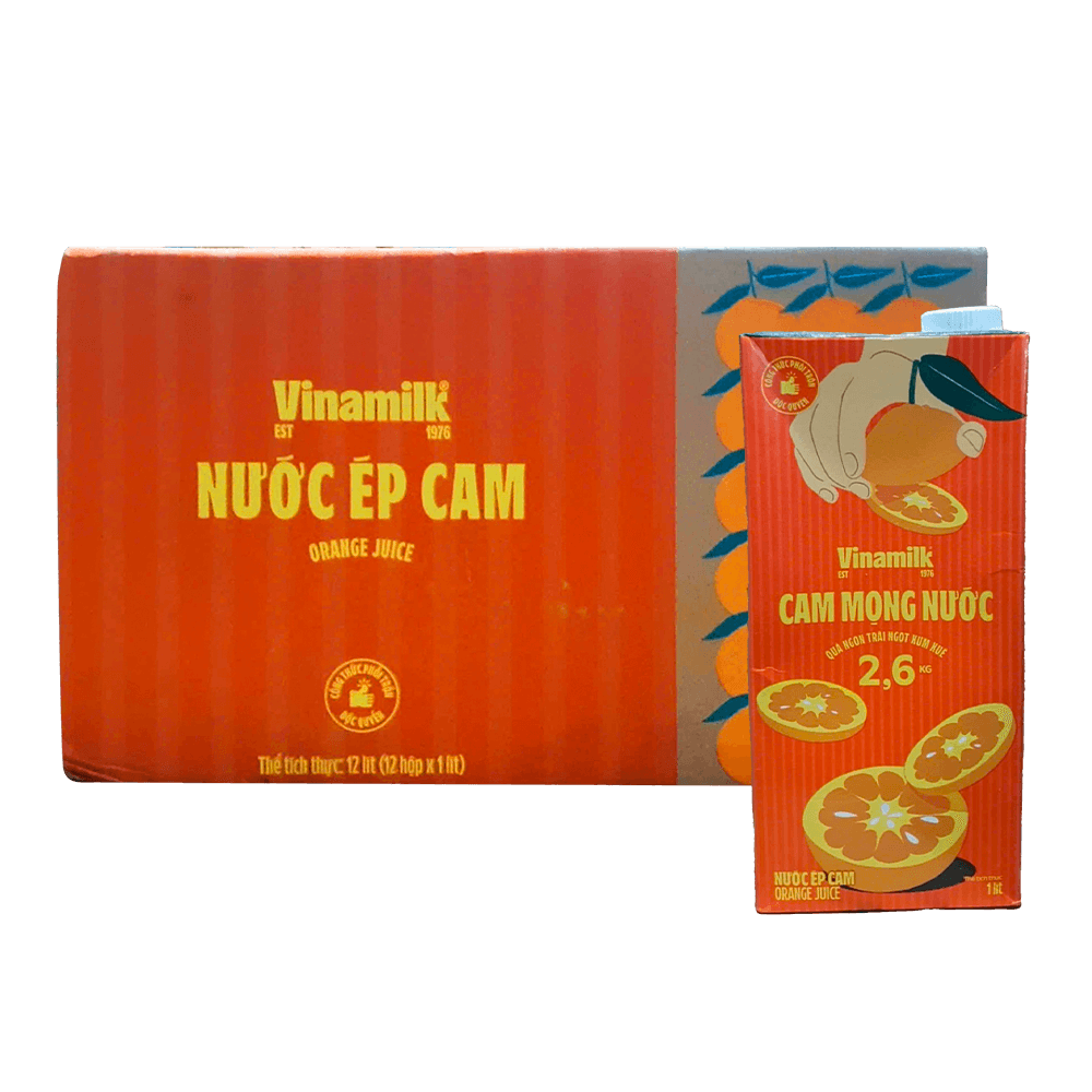 [Thùng] Nước Vfresh Cam Ép 100% 1L x 12 Hộp