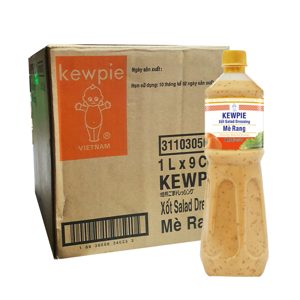 [Thùng] Nước Xốt Mè Rang Kewpie 1L x 9 Chai