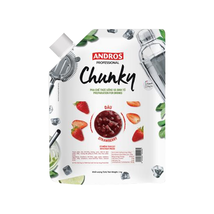 Mứt Andros Chunky Dâu Túi 1kg